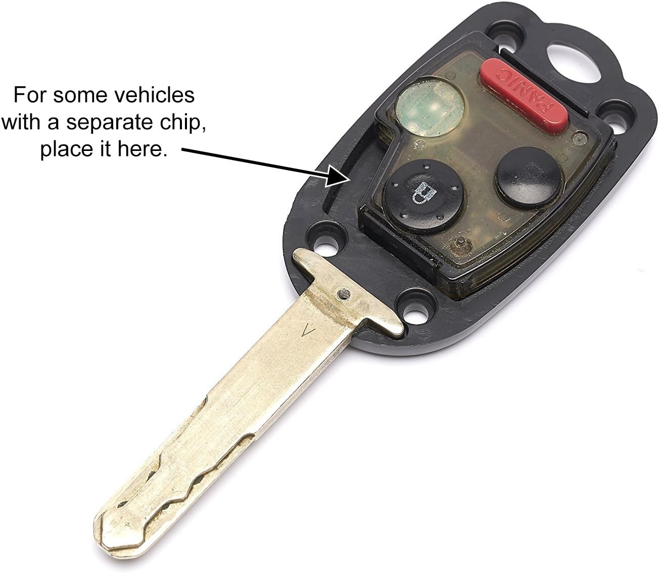 STAUBER Best Honda Key Shell Replacement for Civic, Odyssey, and Crosstour/NO Locksmith Required Using Your Old Key and chip! (3 Button, Black)