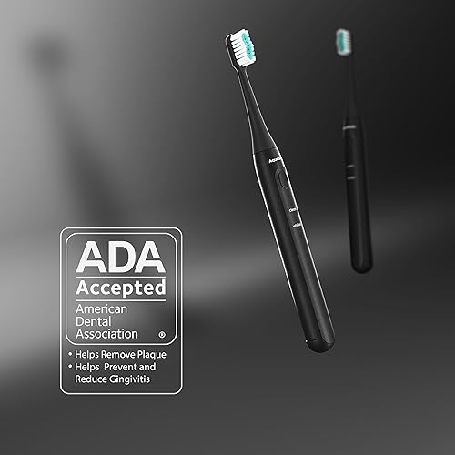 Miniatura 6 de Aquasonic Icon Cepillo de dientes recargable aceptado por la ADA, soporte magnético y estuche de viaje delgado, 2 modos de cepillado y