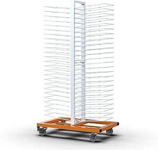 GARVIN 50 Shelves Paint Drying Rack with 4 Locking Casters for Cabinet & Full-Size Doors, Art Studios – Space-Saving Vertical Design, 2.1" Shelf Spacing, 25lbs Capacity Per Level
