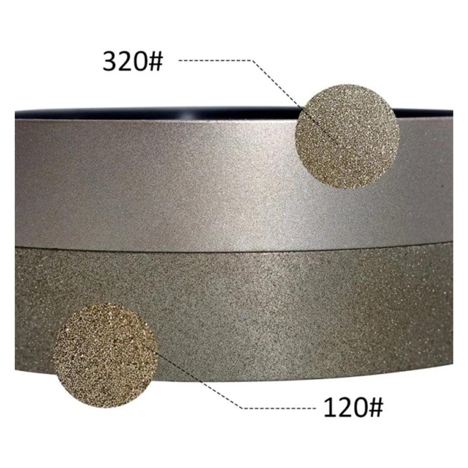Muela paralela de diamante galvanizada de 150mm y 6 pulgadas for pintura de coche herramienta abrasiva de Pulido de metales de madera(80)
