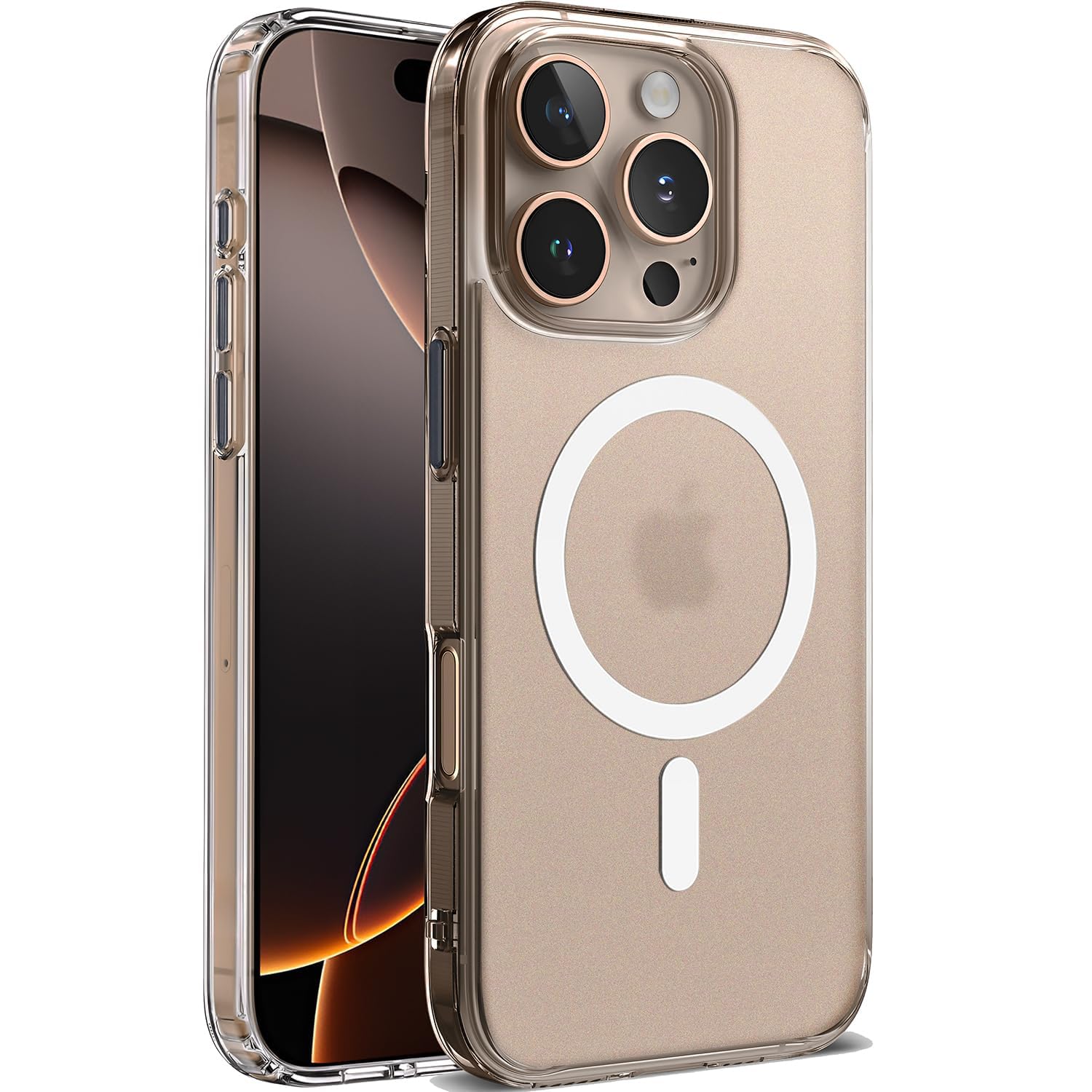Minesk iPhone 16 Pro Max için Mat Şeffaf MagSafe ile Uyumlu Kılıf
