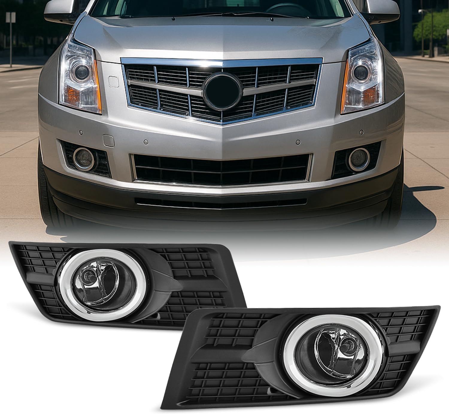 AKKON - For 2010-2016 Cadillac SRX Bumper Fog Lights Lamps Set w/Switch + Harness + Bulbs accessories
