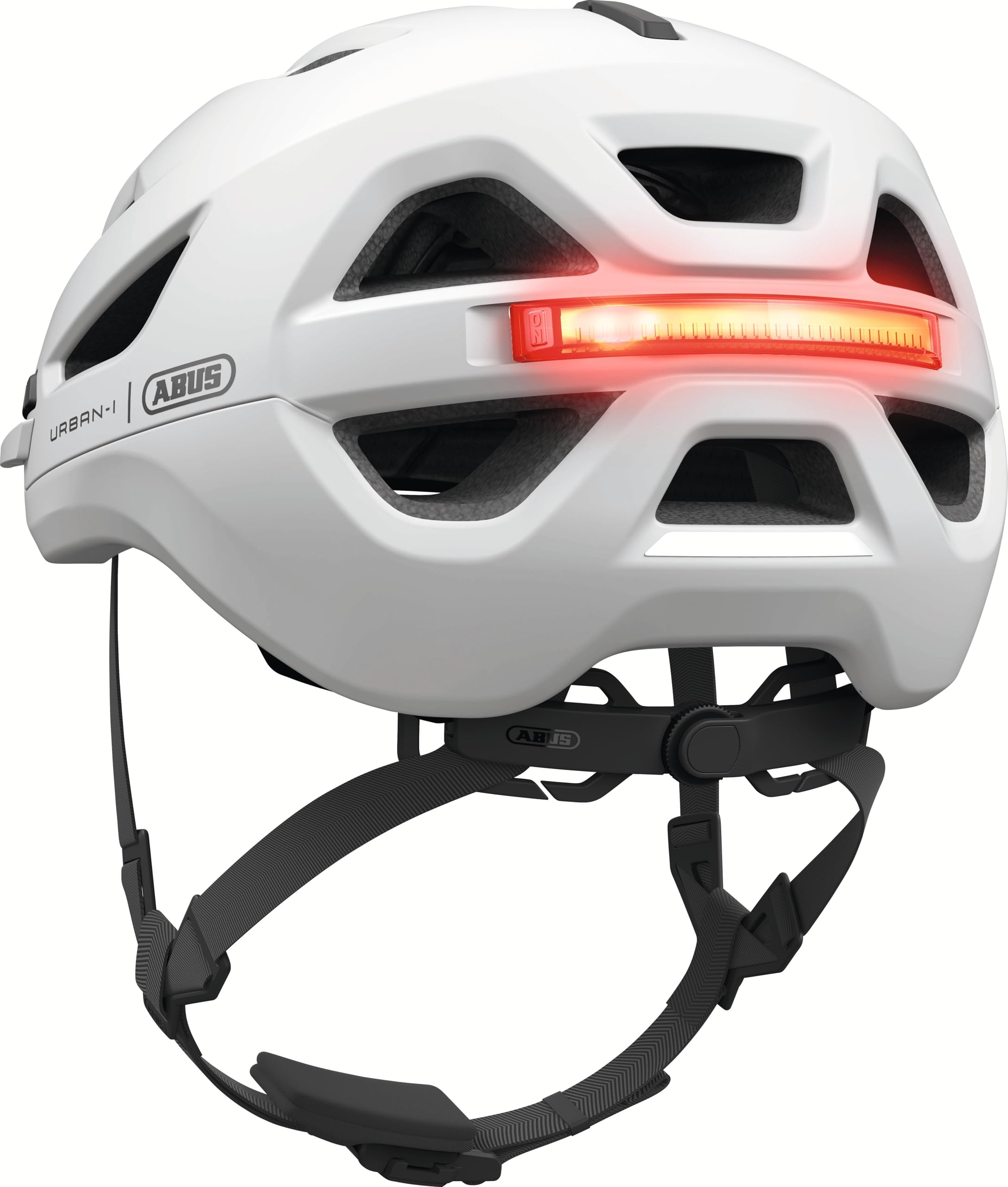 ABUS Urban-I 4.0 Ace - Casco de Bicicleta con luz Trasera Recargable, 4 Modos de luz, Paraguas, Apertura de Trenza y Cierre magnético, para jóvenes, Mujeres y Hombres