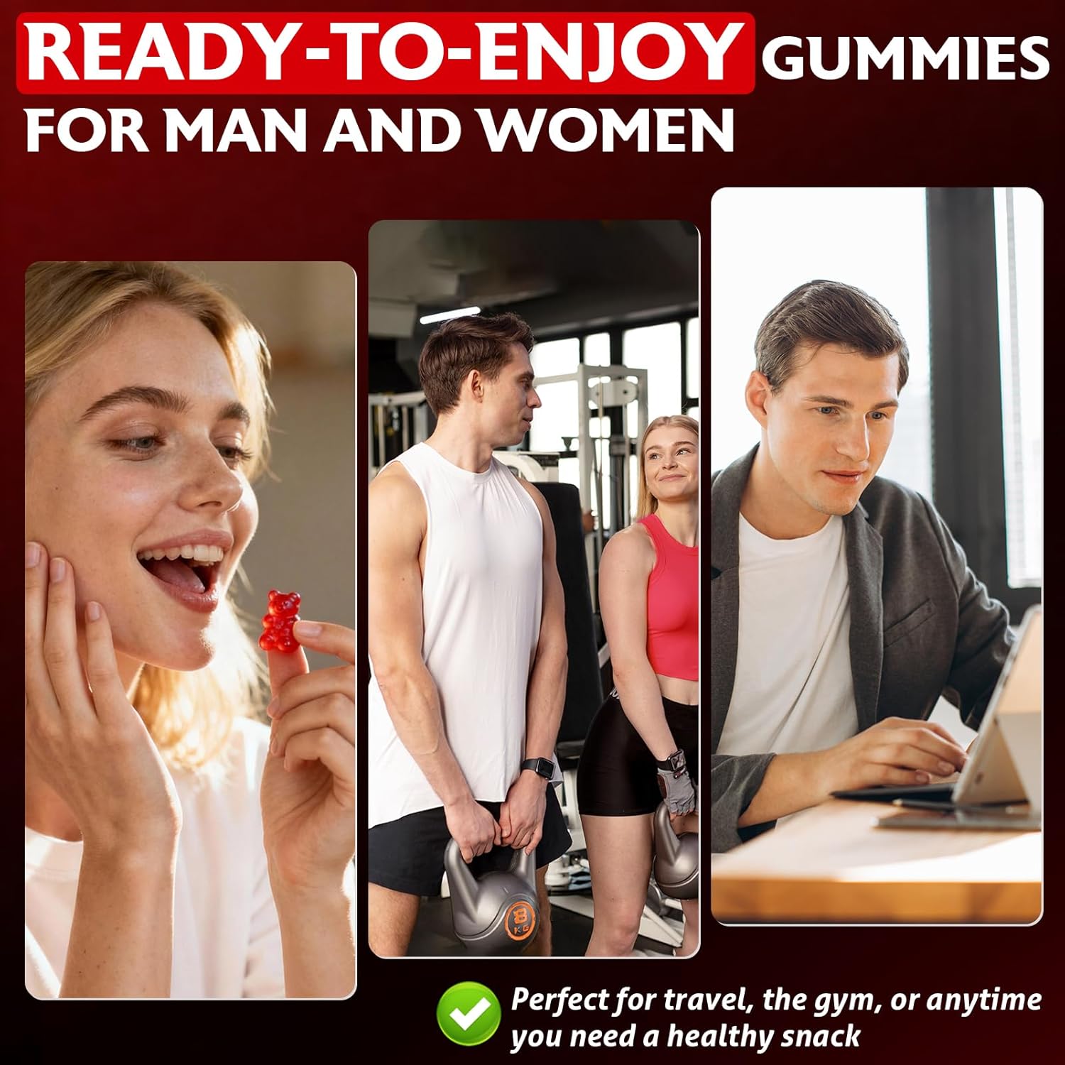 Creatine Monohydrate Gummies for Women & Men, Creatine with Taurine & B6, Chewable Creatina Pre Workout Gummies for Max Strength & Muscle Growth, Energy, Endurance, Creatine for Men & Women - 2 Packs
