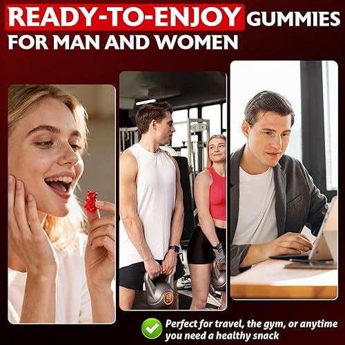 Miniatura 7 de Gomitas de monohidrato de creatina para mujeres y hombres, taurina y B6, gomitas masticables de creatina preentrenamiento para máxima fuerza y