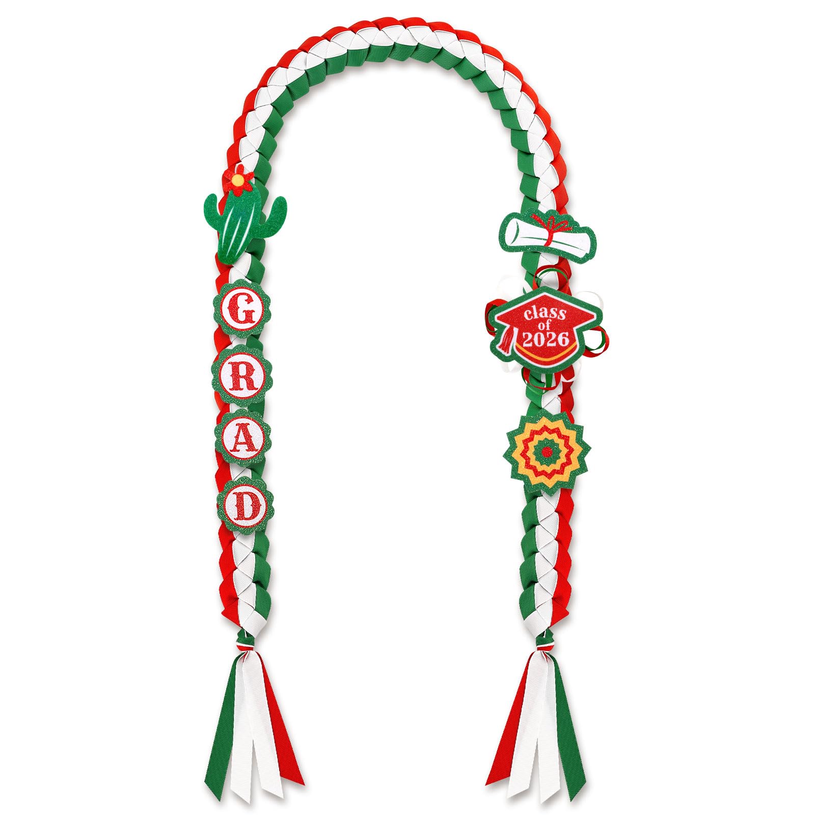Collier de diplôme mexicain Leis 2025 en ruban tressé fait main pour fin d'études