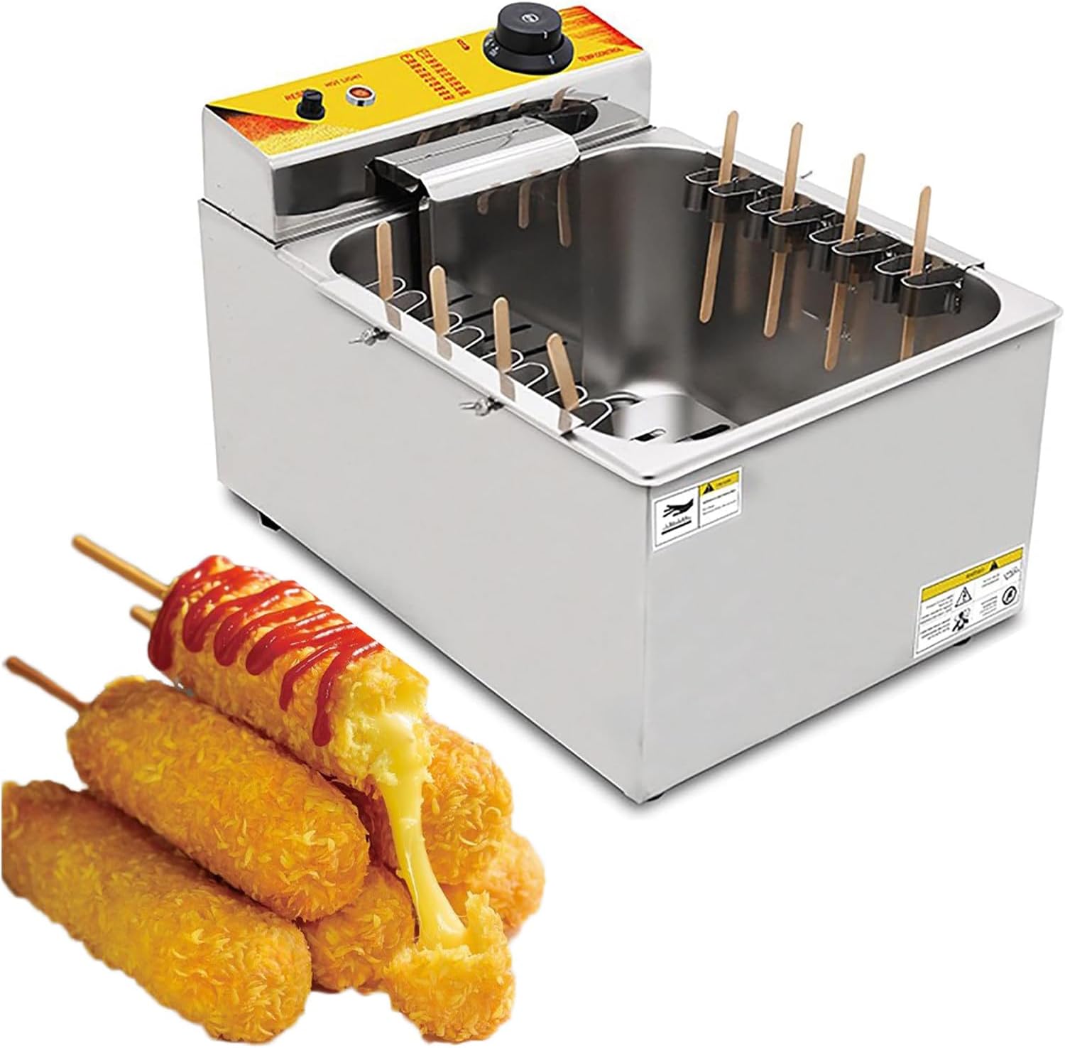 12L Large Capacity Commercial Automatic Cheese Hot dog Sticks Fryer Electric Deep Hot Corn Dog Fryer Machine 12L Large Capacity Commercial Automatic Cheese Hot dog Sticks Fryer Electric Deep Hot Corn Dog Fryer Machine