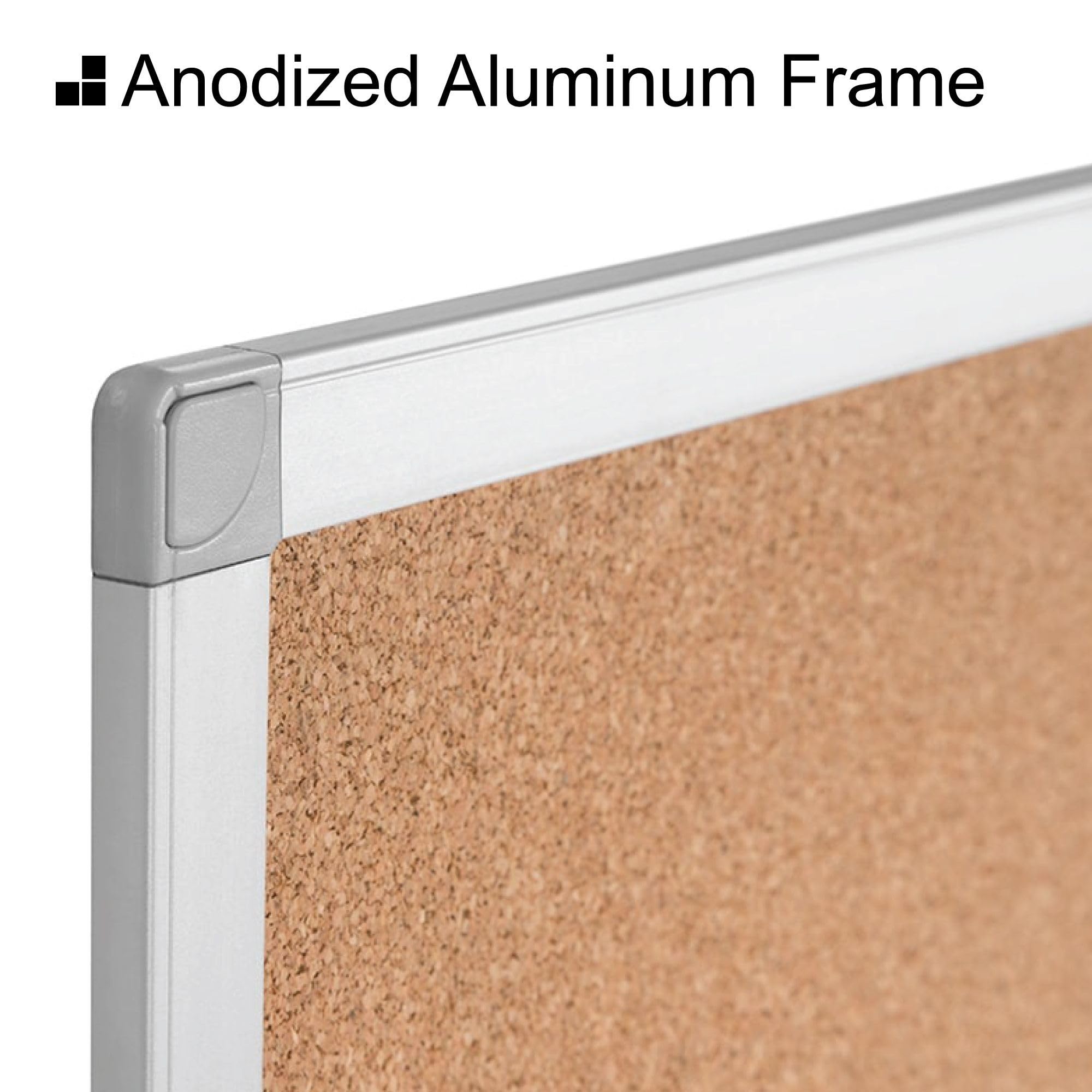 Boardsplus Pinnwand, Kork-Oberfläche, Aluminiumrahmen 24" x 18"