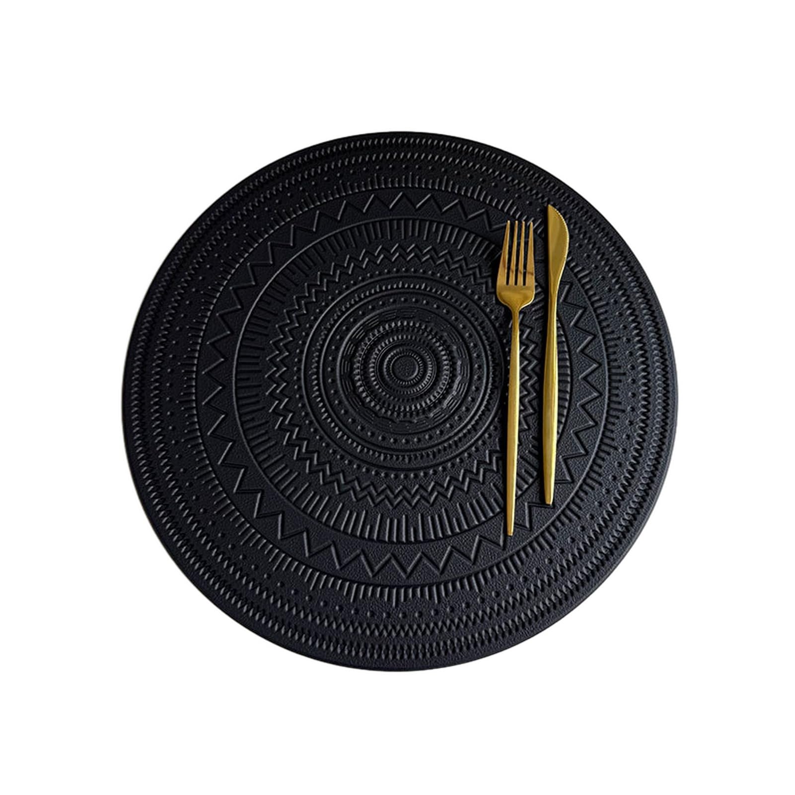 15 Inch Boho Placemats, Waterproof PVC Table Mat, Heat Resistant Wipeable Non-Slip Placemat for Kitchen Dining Decor