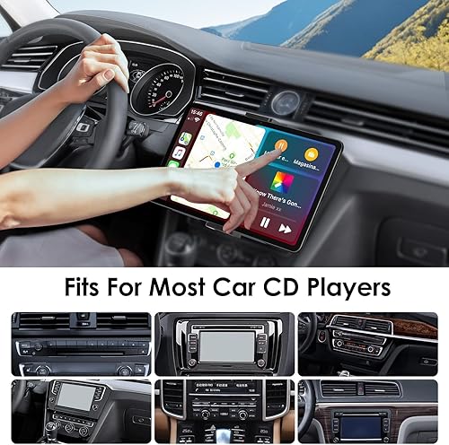 Miniatura 8 de EEEKit Soporte para tablet 2 en 1 con ranura para CD, soporte universal de rotación de 360 para dispositivos de 4 a 11 pulgadas, color negro