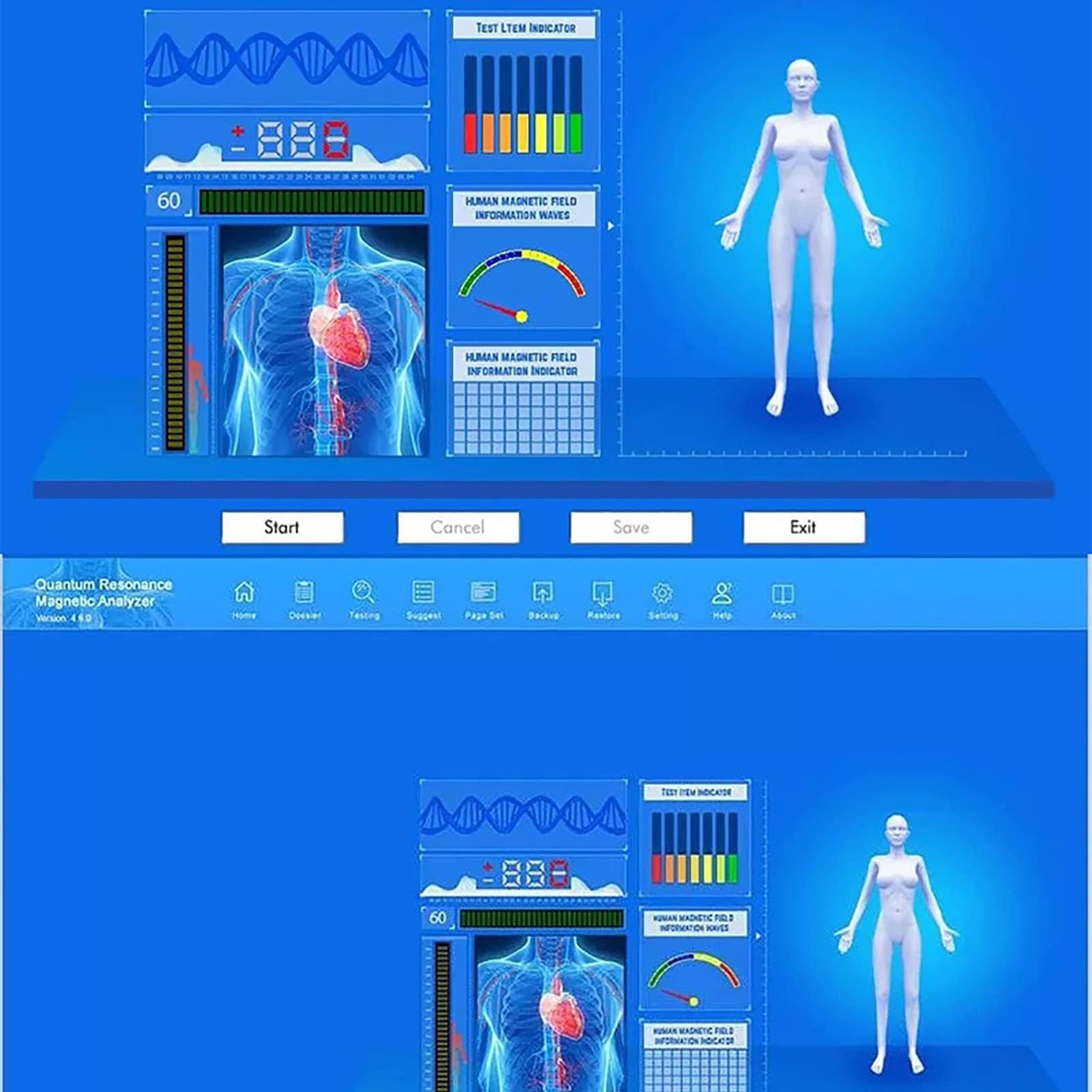 Quantenanalysator mit Dynamischer 3D -Analyse, Quantum Magnet Resonanz Körper Analysegerät, Schnelle Für Alle Windows-System Für Genaue Test Körperliche Gesundheit
