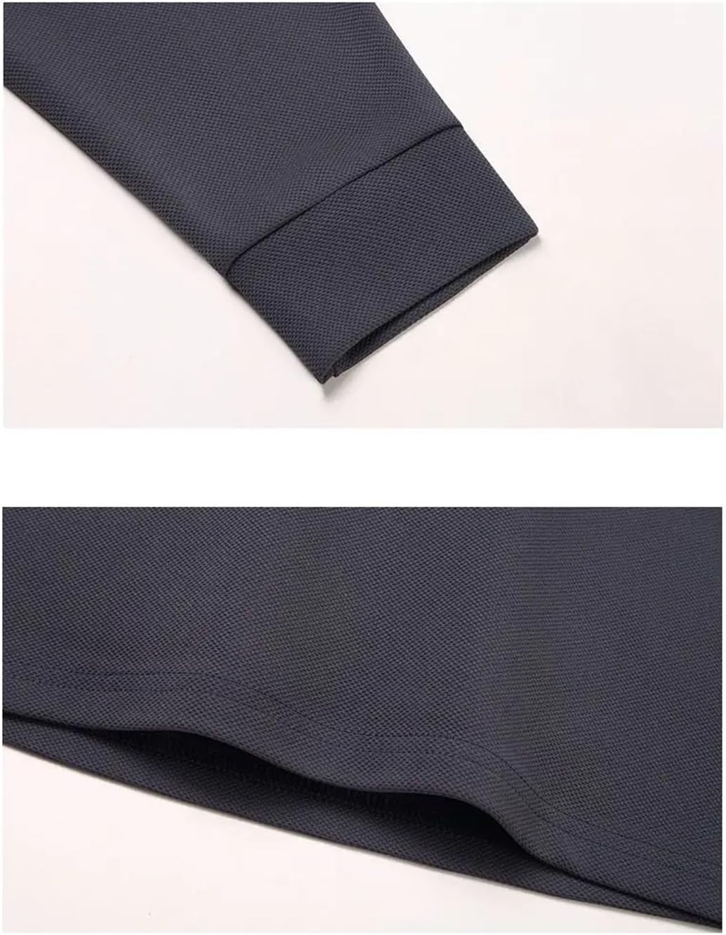 Men Long Sleeve Lapel Polo Shirt Solid Button Office Casual Shirts Top Spring