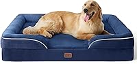 Vista 52 de Bedsure Camas ortopédicas para perros de gran tamaño – Cama lavable grande para perros y gatos, impermeable, cómodo sofá para perros con funda Negro