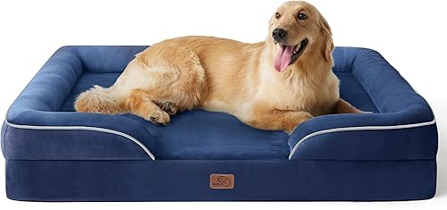Miniatura 52 de Bedsure Camas ortopédicas para perros de gran tamaño – Cama lavable grande para perros y gatos, impermeable, cómodo sofá para perros con funda Negro