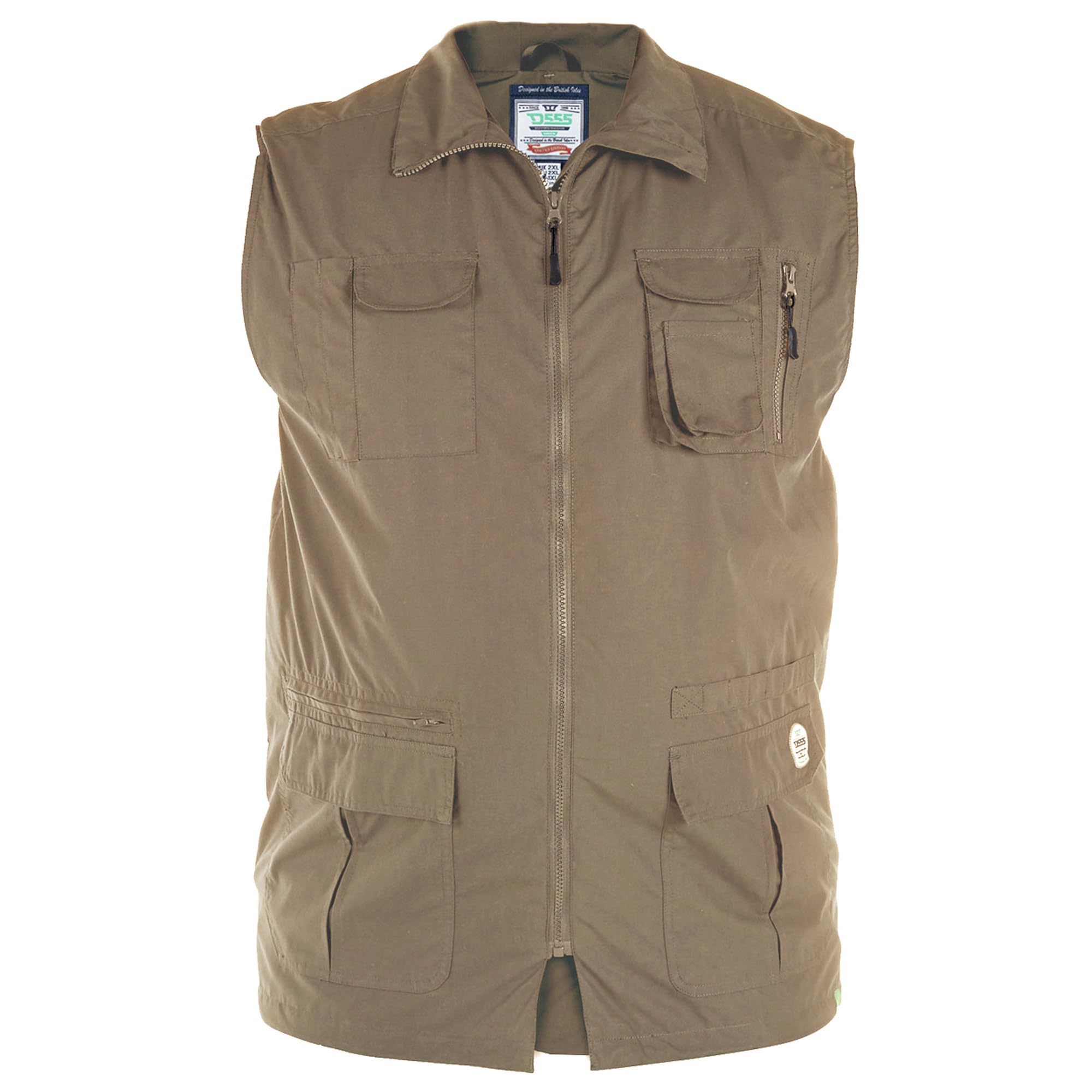 D555 Men's Walnut Duke London Adults Gilet Waistcoat Fishing Vest Jacket Multi Pockets 7XL