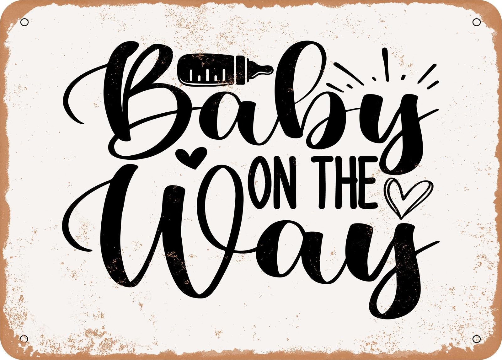 Miaomansenstore Metal Sign - Baby On The Way - Vintage Look Sign Home Decor