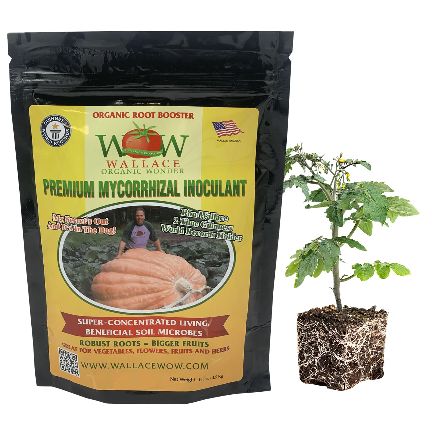 Wallace Organic Wonder Mycorrhizal Inoculant (10 lbs) - Mycorrhizal Fungi - Super Concentrated - Fresh Mycorrhizae for Plants, Garden Soil, & Potting Soil - Organic Root Stimulator for Plant Growth