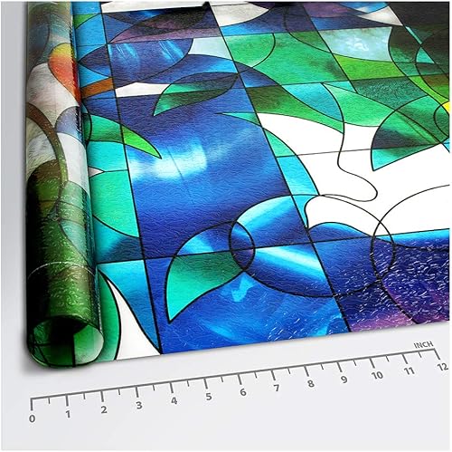 Vista 5 de BDF - Película 3DV para ventana, diseño de paloma (36 x 59 pulgadas (2 patrones continuos)