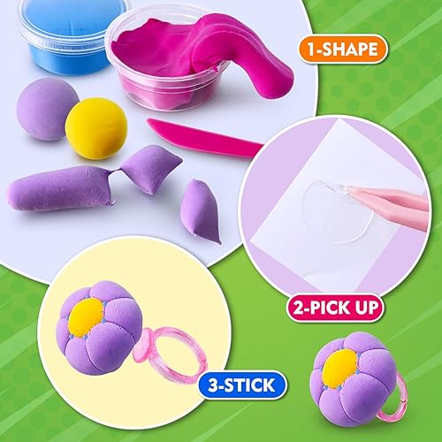 Miniatura 3 de ESSENSON Kit de arcilla seca al aire, 66 colores para modelar arcilla mágica, fabricación de joyas, proyectos escolares, regalos de fiesta ideal