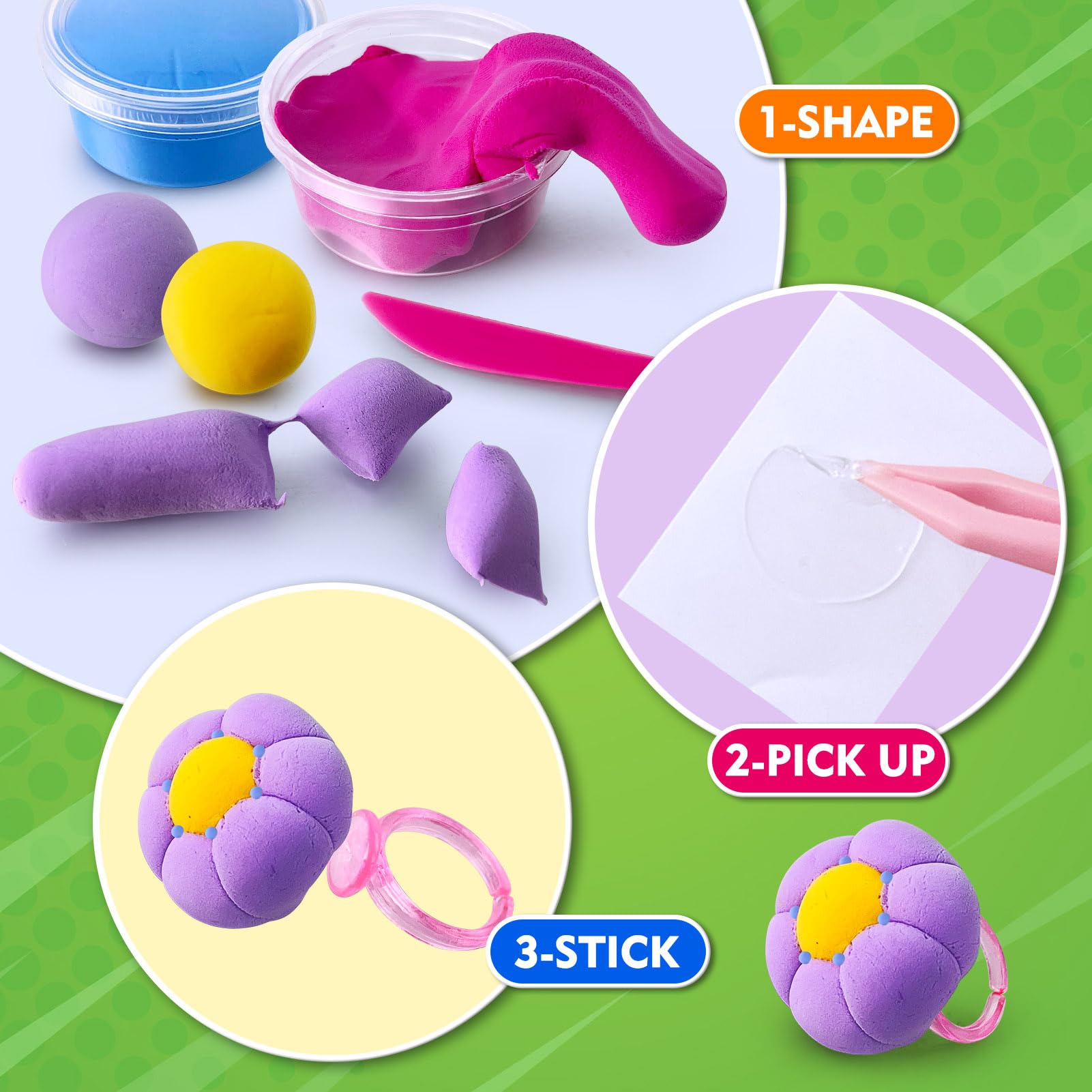 ESSENSON Lufttrocknendes Ton-Set, 66 Farben, Modelliermasse, Bastelarbeiten, Schulprojekte, ideales Partygeschenk, Bastelgeschenk für Kinder