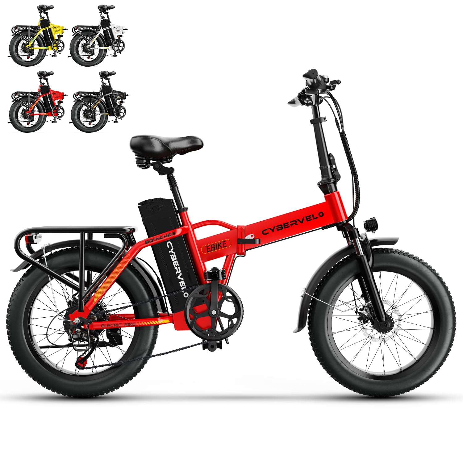 1000W Folding Electric Bike, 48V 20.8AH Large Removable Battery E-Bike, 30+MPH, 80 Miles Max Range, 20" Fat Tire Electric Bike for Adults, Adult Electric Bicycles for Commute