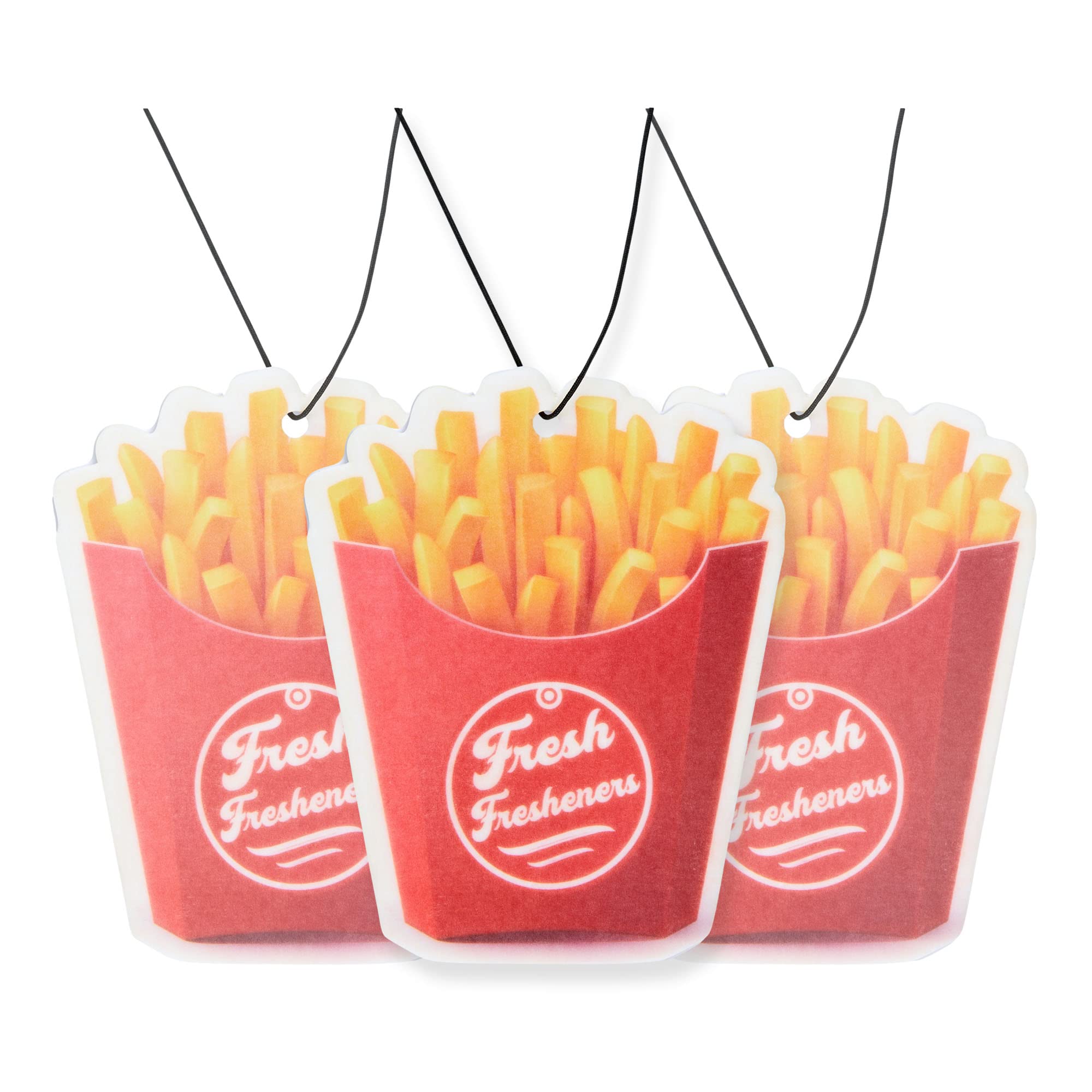 Amazon.com: 3 PACK Fresh Fresheners Designer Car Air Freshener, French  Fries Design, Non-Toxic Custom Auto Air Freshener, Pet Odor Eliminating,  Premium Essential Oils and Long Lasting, (3 Pack, 3 Scents) : Automotive