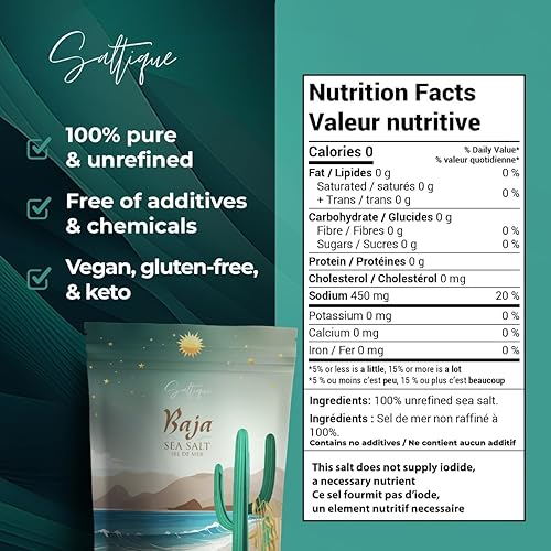 Miniatura 3 de Saltique 12 libra de sal marina de Baja gruesa, 4 veces más minerales que la sal celta, repleta de 90 minerales que te ayudan a mantenerte hidratado