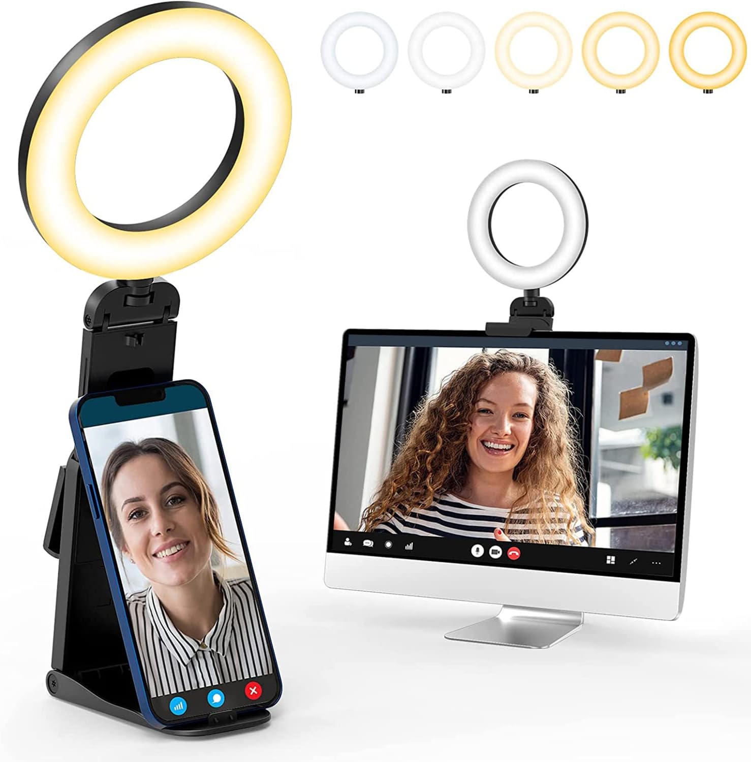 5" Small Led Selfie Light Portable Ring Light with Stand, Video Conference Light for Zoom & Skype Calls