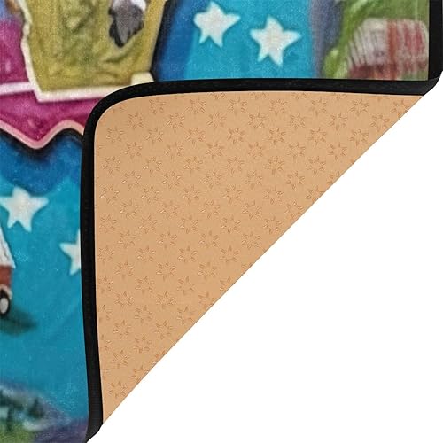 Miniatura 5 de One Bear Game Time Collection USA - Alfombra educativa de aprendizaje y juego con mapa de Estados Unidos para dormitorios de niños y sala de juegos,