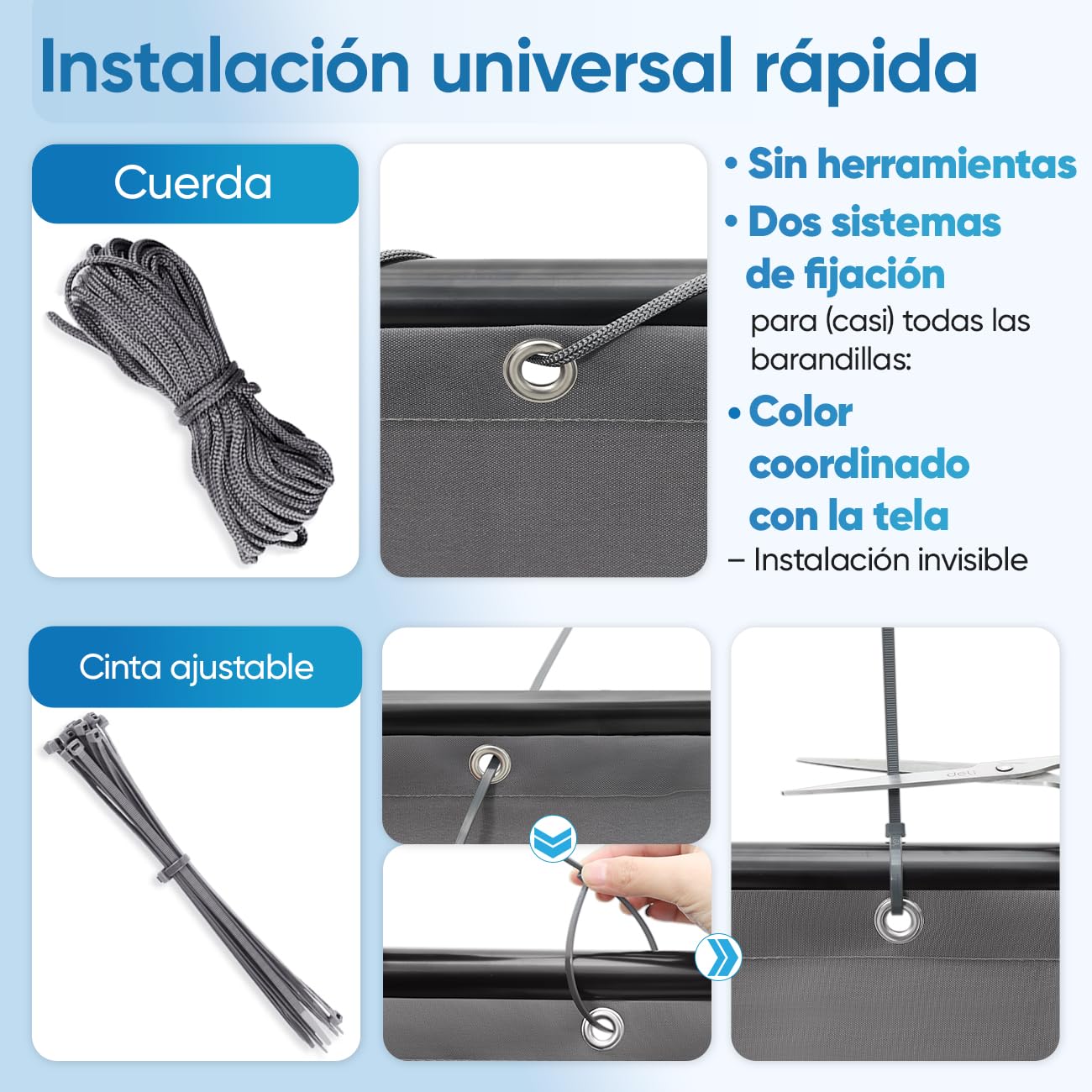Sekey Pantalla para Balcón Jardín Protección de Privacidad Opaca Impermeable Polyster, Protección UV, Resistente al Viento y al Agua, se Puede Cortar, 90 x 300cm