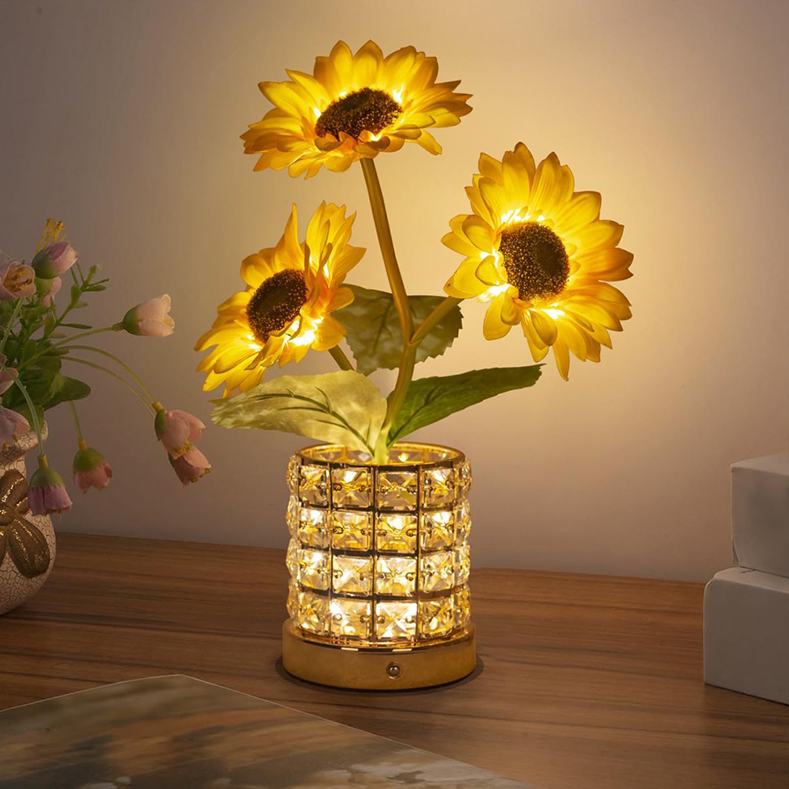 Lampada da Scrivania Girasole Forniture di Illuminazione per la Stanza | Lampada LED da Comodino per Studenti ri Corridoio Dormitorio Libreria Appartamento Camera da Stanza dei Bambini Comodino
