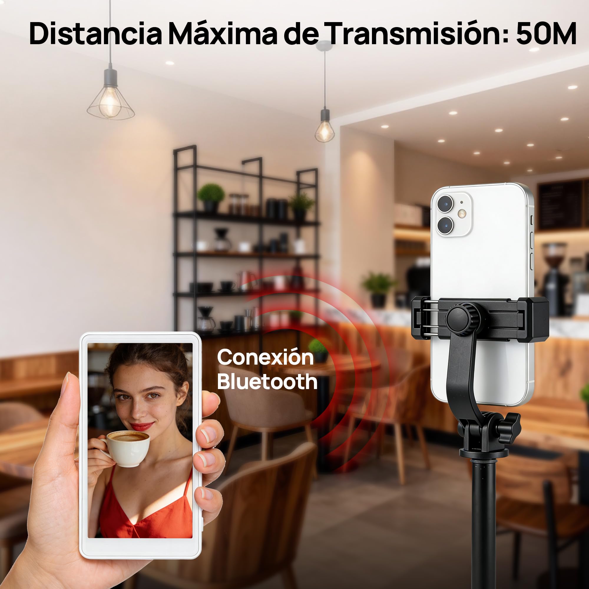 Teléfono Magnético Vlog Selfie Pantalla Grabación Inalámbrica Cámara Trasera Selfie Pantalla con Control Remoto Bluetooth