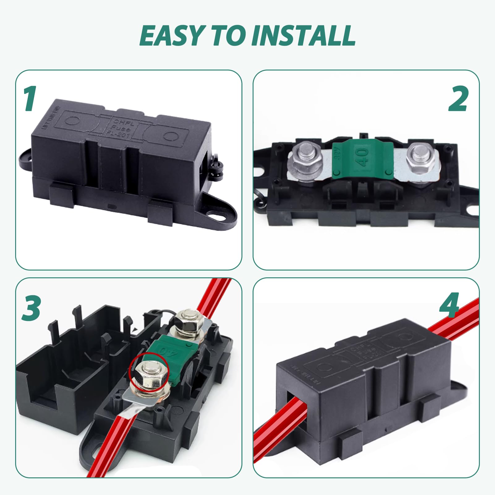 Lot De 16 Fusibles Haute Intensité 32V Pour Voiture, Camion, Bateau | Amps 30/40/50/60/70/80/100/125A
