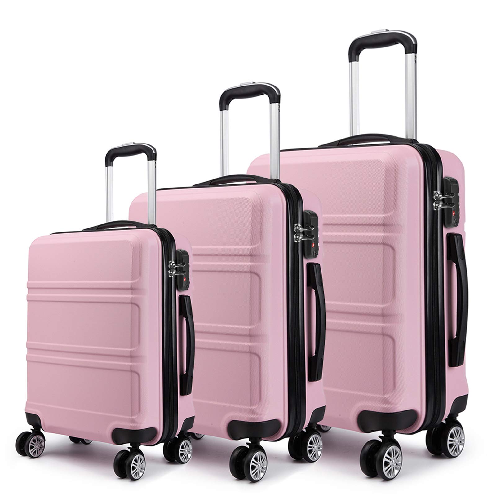 Kono Luggage Piece Set Lightweight Suitcase Abs Hardshell