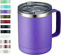 Vista 67 de MEWAY 12oz Coffee Mug With Handle 8 Pack Bulk,Stainless Steel Insulated Travel Tumblers With Sliding Lid,Double Wall Vacuum Camping Cup for Hot &