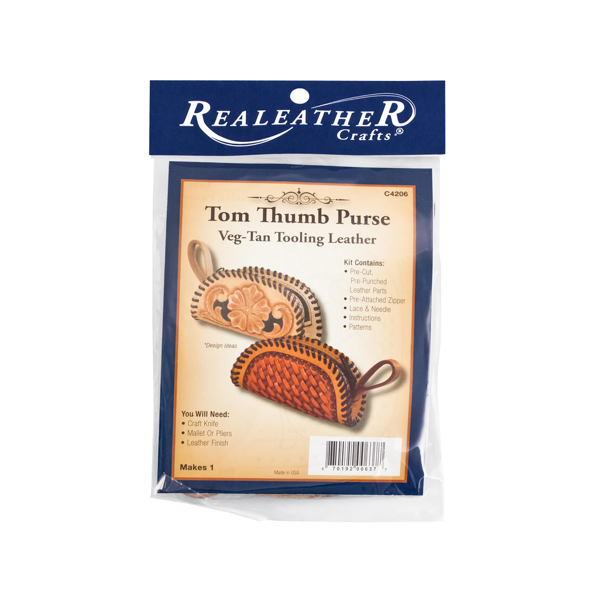 Silver Creek Realeather C4206-00 Leather Tom Thumb Purse, 7 inches x 4.8 inches x 0.4 inches, Multicolor