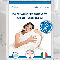 Allergosystem Set Coprimaterasso Antiacaro Matrimoniale con Cerniera 170x200cm e 2
