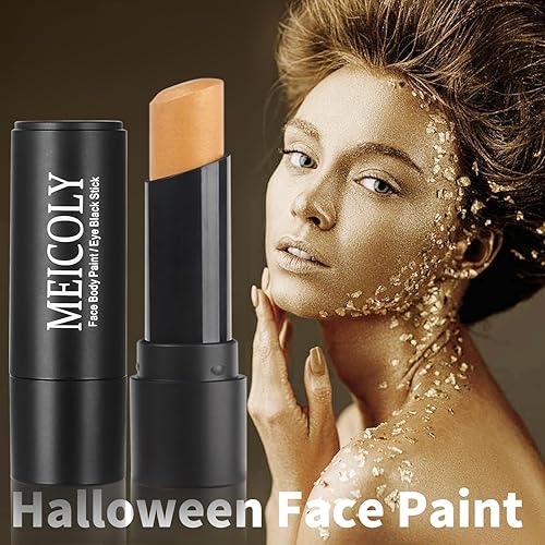 Miniatura 2 de MEICOLY Palo negro Gold Eye, ojos amarillos, pintura facial mezclable, pintura de ojos, pintura facial deportiva crema para béisbol, softbol,