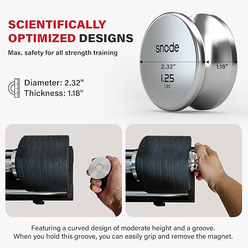 Miniatura 6 de SNODE AD80 Drop Proof 80 lbs Adjustable Dumbbell Set -Adjustable Weights with Cast Iron Plates and Cradle, Knurled Handle, Fast Adjust, Compact Home