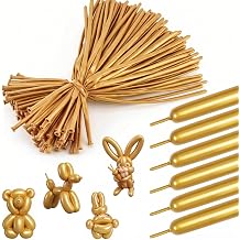 260 Balloons Gold Thick Latex Long Skinny for Animal Arch Tying 100PCS Kit