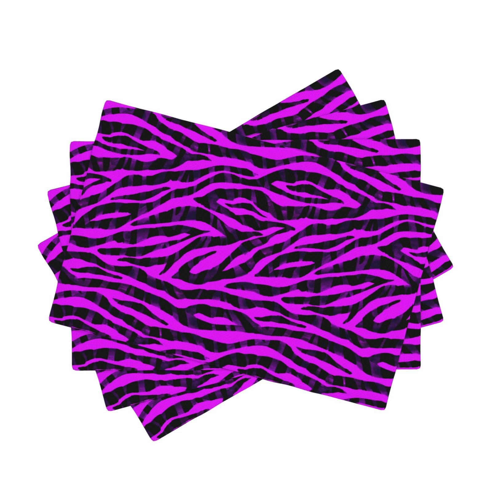 Set de table en faux lin zèbre violet chic haut de gamme résistant à la chaleur