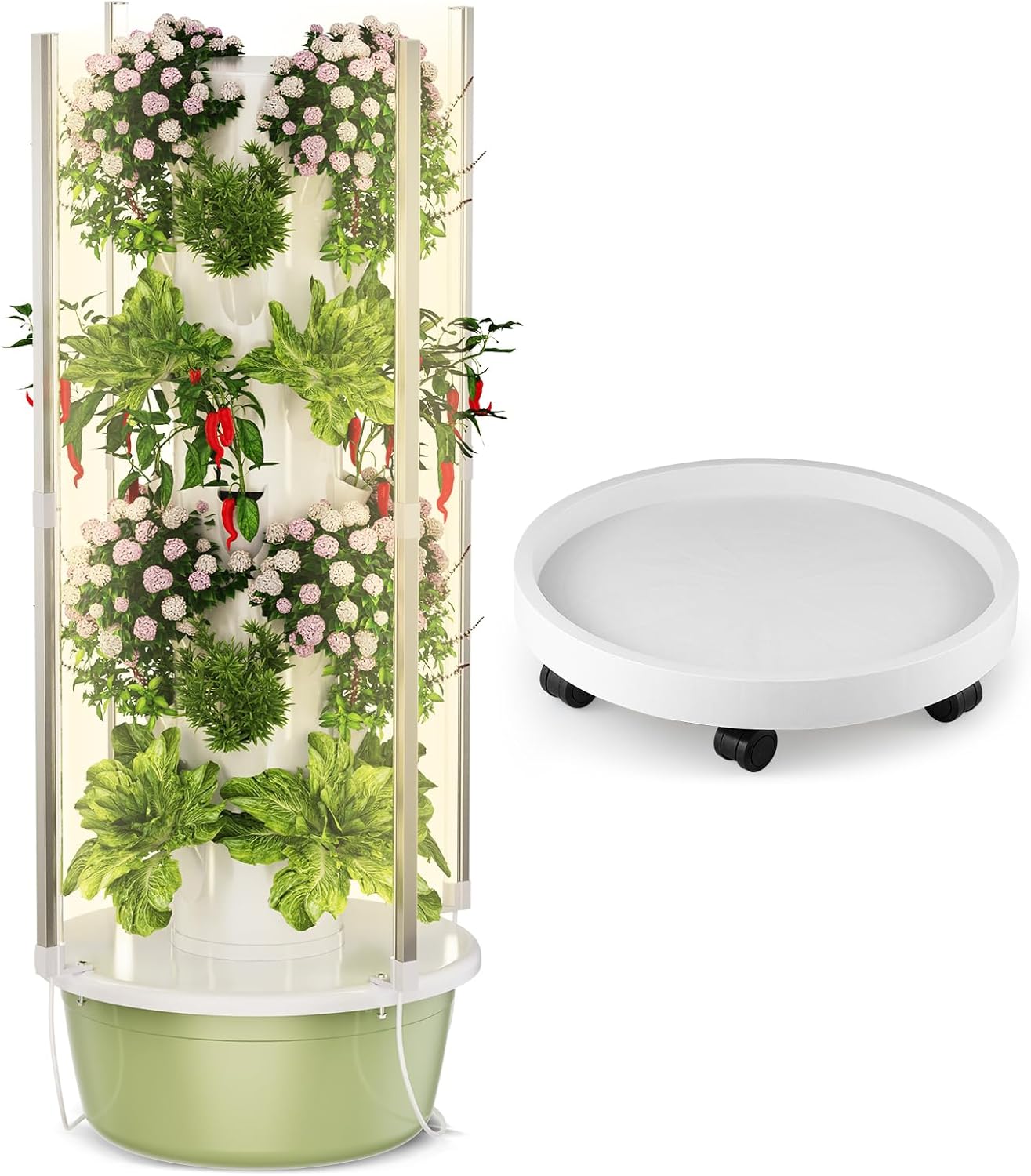BAOSHISHAN Hydroponic Tower and Silent Wheel Mobile Tray