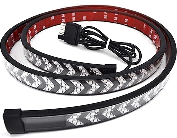60" LED Tailgate Light-Five Row Red & White LED Truck Tailgate Light Bar- Solid Red Turn Signal, Red Brake Running, White Reverse Tail Light Strip for Truck Pickup Trailer SUV RV Van Car