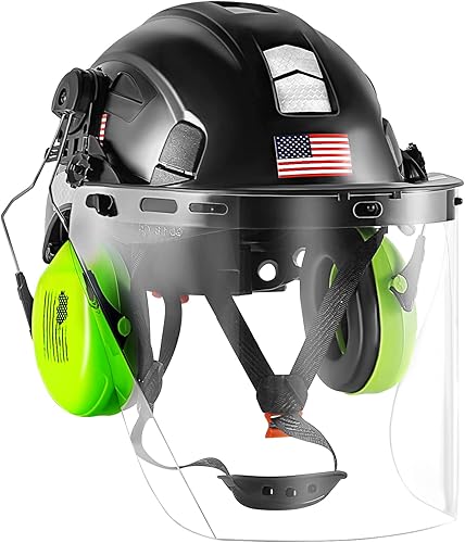 Miniatura 7 de GREEN DEVIL Visera de malla metálica de repuesto con soporte de montaje para motosierracascos duros de bosqueANSI Z87.1