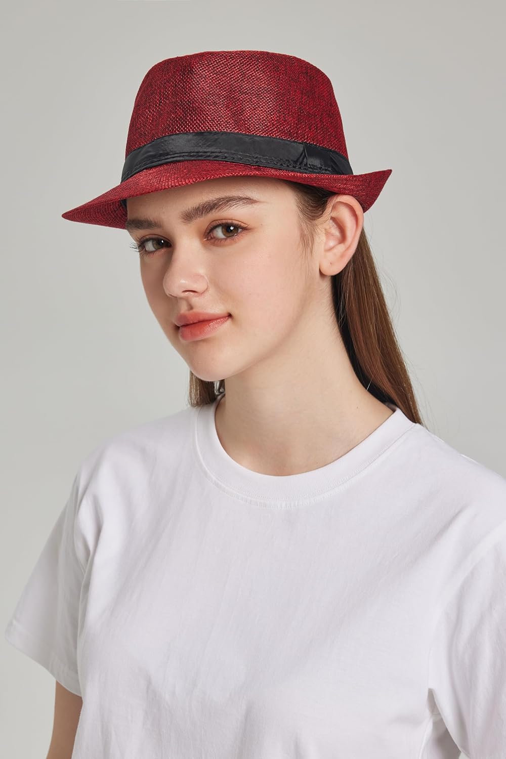 Gionforsy 5 Pack Mens Fedora Hat Classic 1920s Hat Short Brim Fedora Hats Summer Beach Panama Hat for Men Women - Image 5