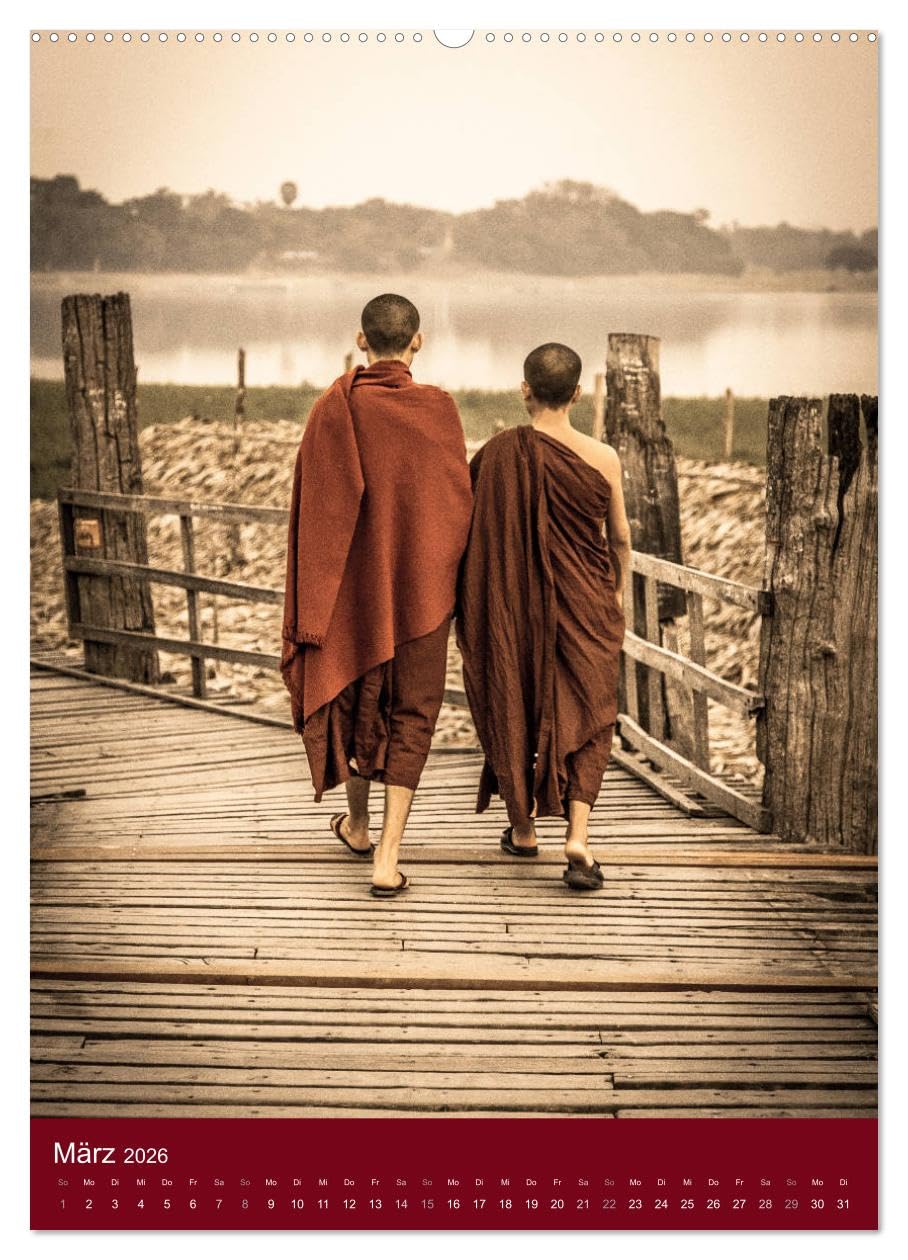 MYANMAR SPIRITUELL 2026 (hochwertiger Premium Wandkalender 2026 DIN A2 hoch), Kunstdruck in Hochglanz