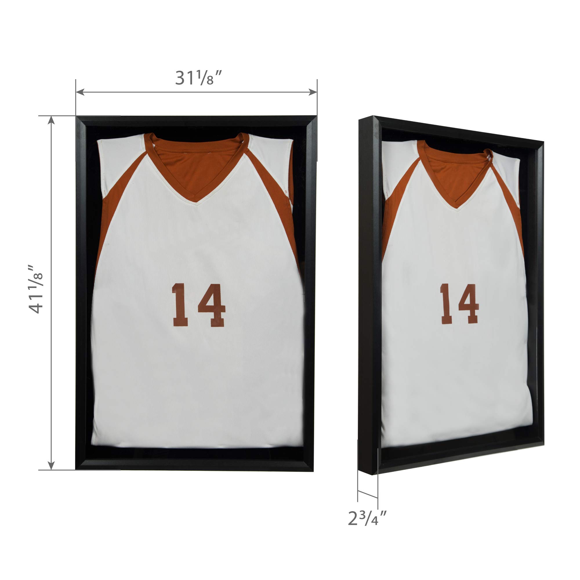 Snap Sports, 20 inches x 30 inches, Black Jersey Wall Display Case Shadow Box, 20" x 30"