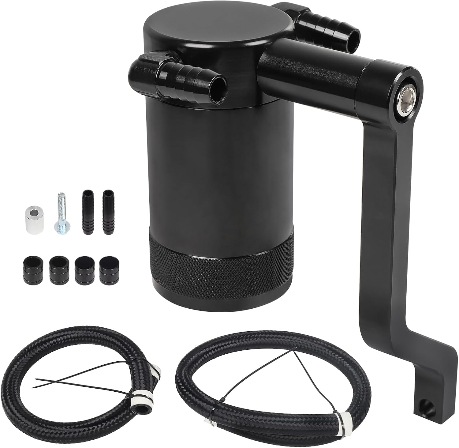6.4L Oil Catch Can 5.7L HEMI Z-Bracket Technology Compatible with 2011-up Dodge Charger Challenger Chrysler 300 Jeep Grand Cherokee Oil Separator Tank (Black)