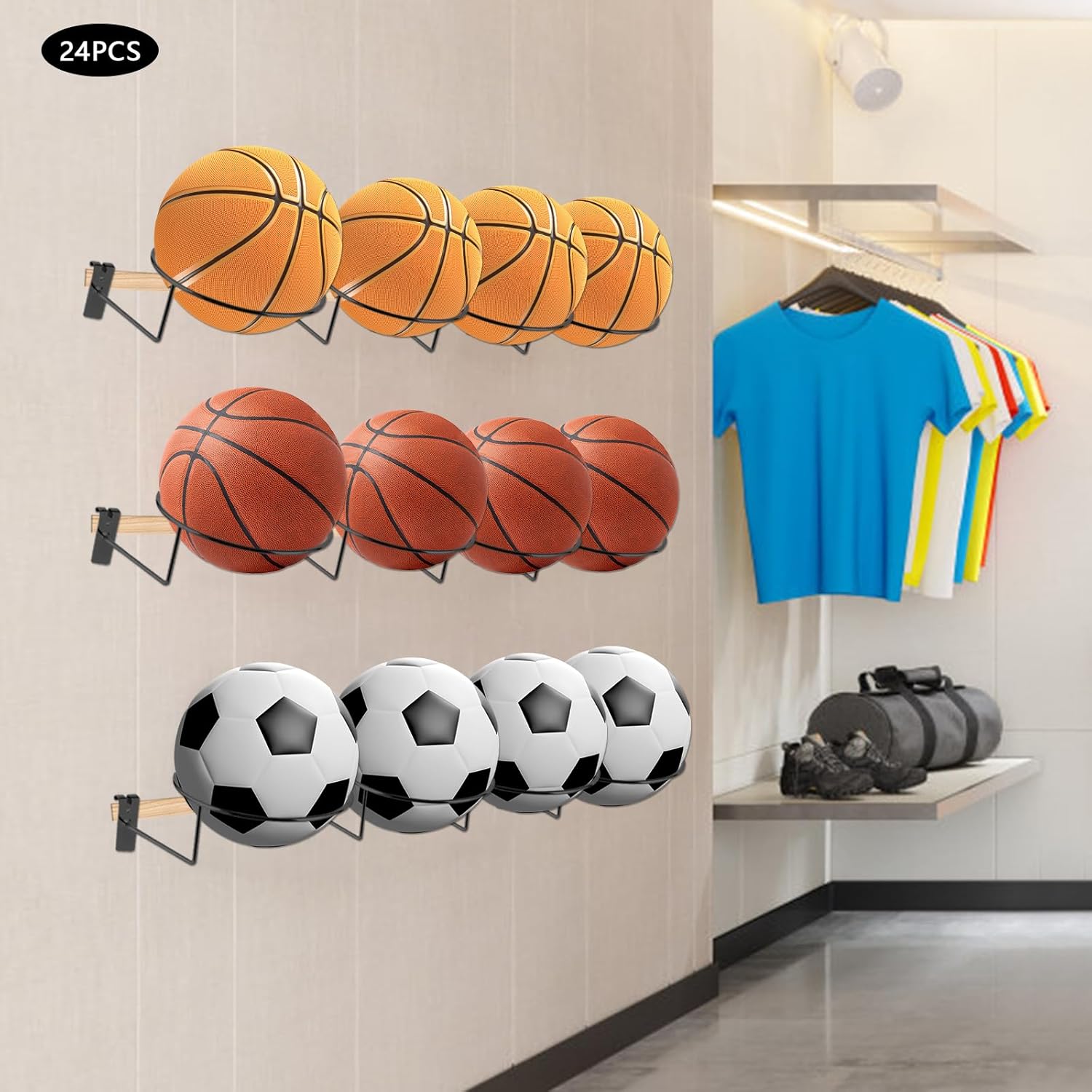 24Pcs Hat Hooks Wire Grid Wall Hat Holder Hat Display Multiple Hooks for Gridwall for Retail Cloth Wardrobe Black