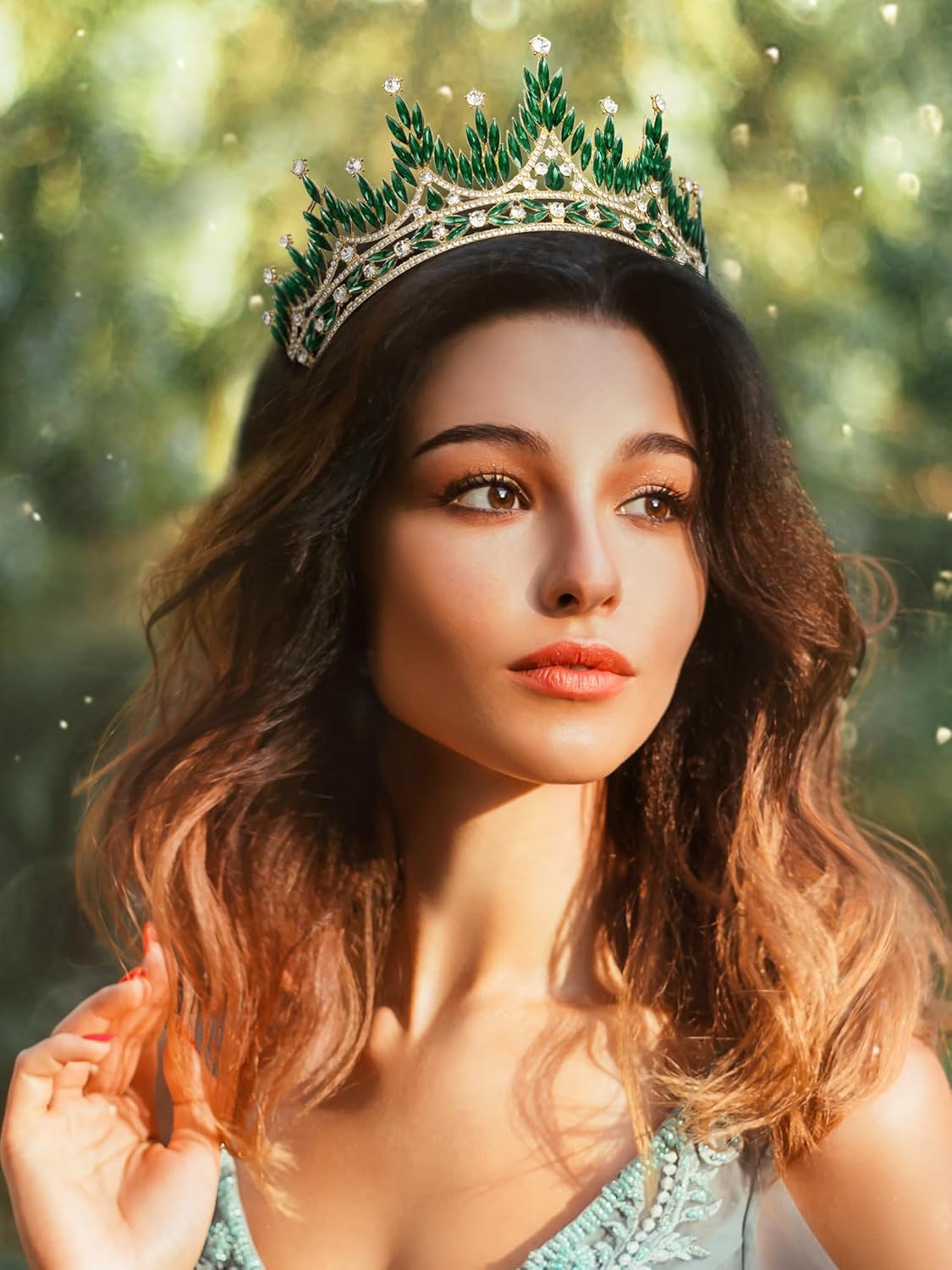 SWEETV Tiaras and Crowns for Women, Wedding Tiara for Bride, Rhinestone Queen Crown, Crystal Costume Hair Accessories for Birthday Prom Quinceanera Celebration - Image 4